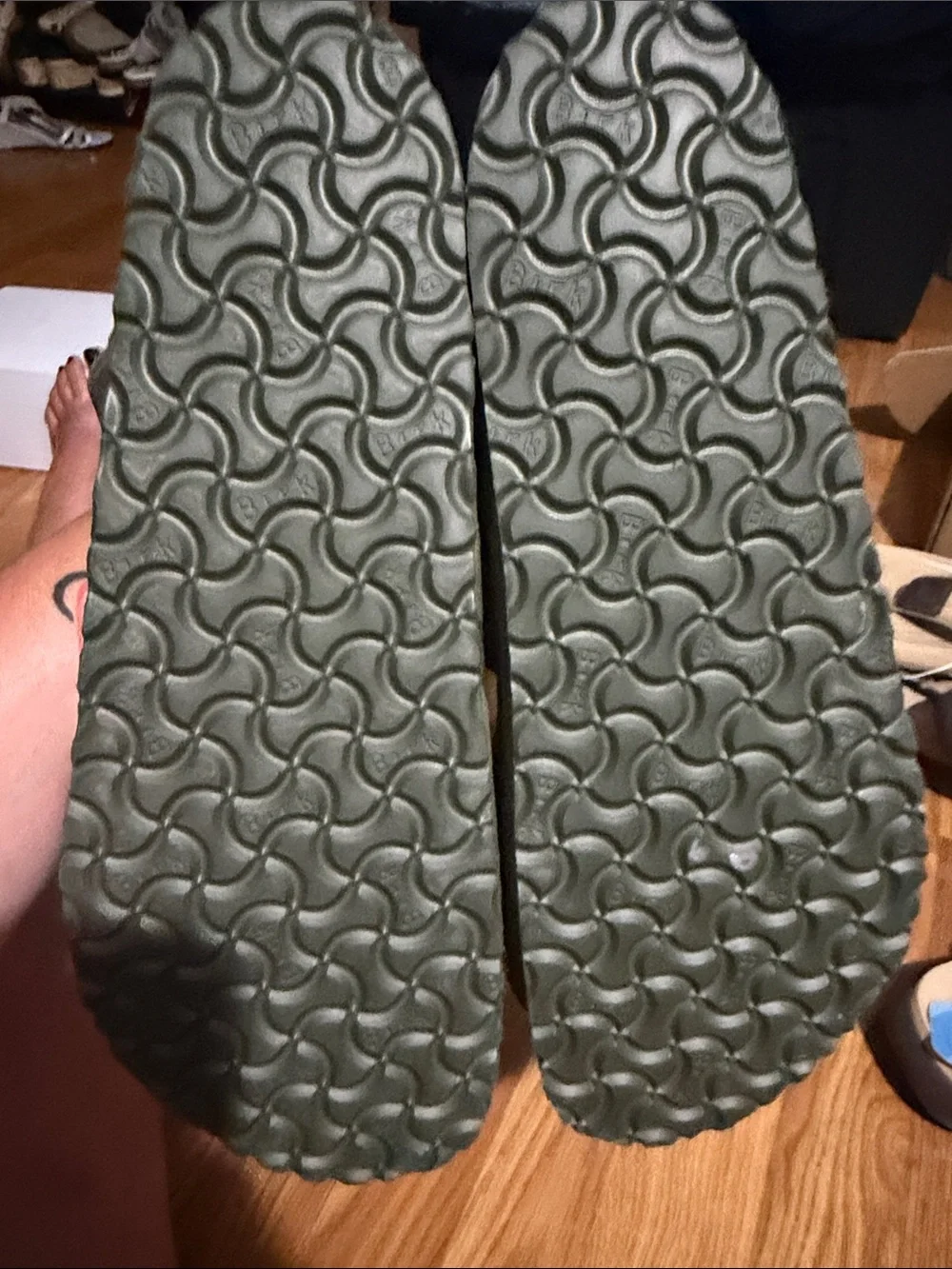 Birkenstock Kids Camouflage Double Strap Sandals - Olive Green
